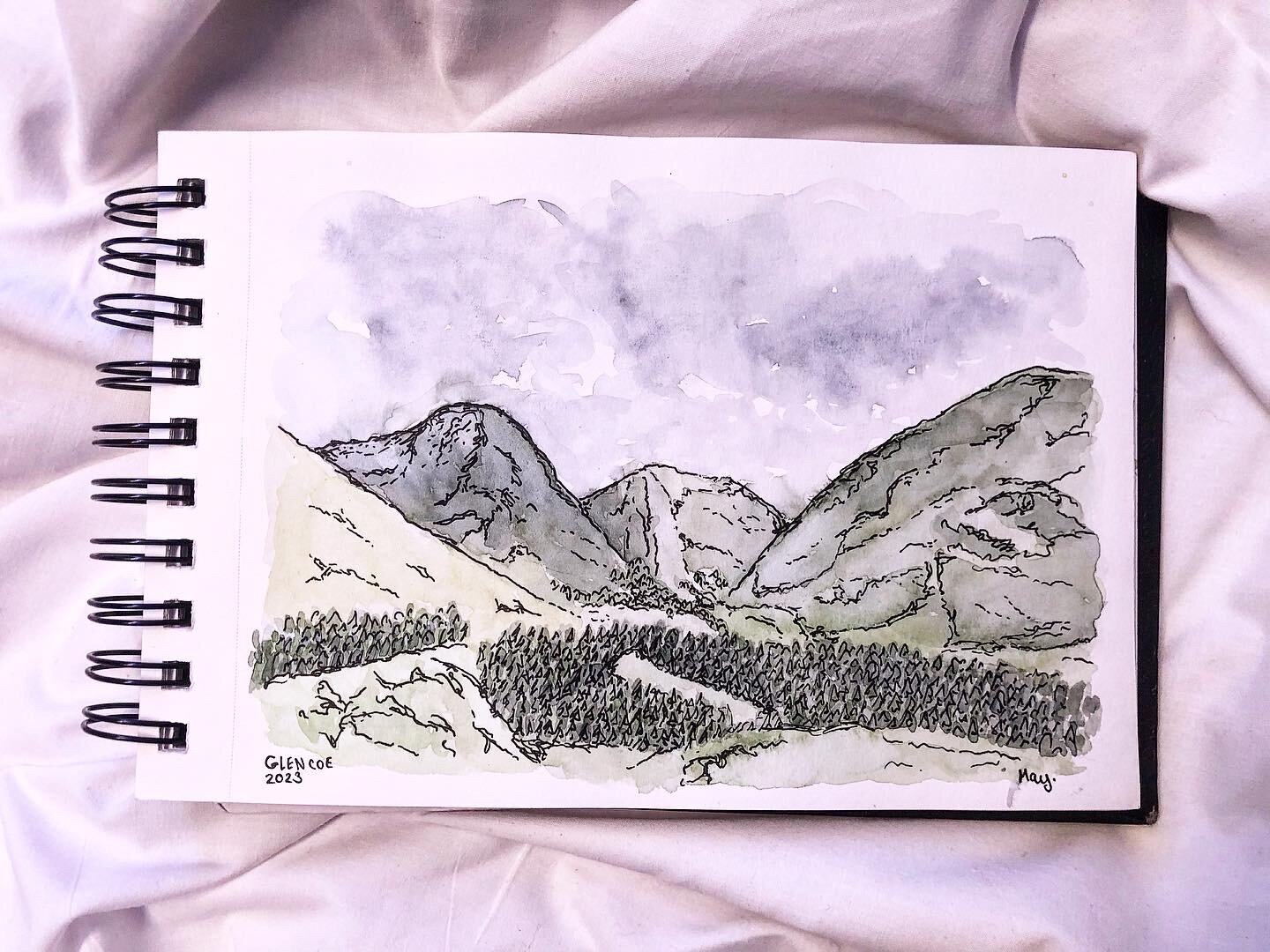 Ecosse, aquarelle et encre de Chine, 2023